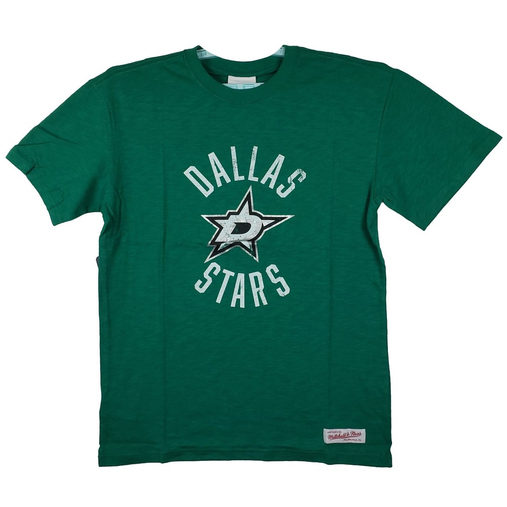 Dallas Stars Mitchell & Ness Medium Shirt Distressed Team‎ Logo Green NWT